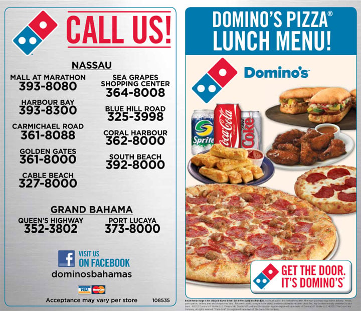 Menu Dominos Pizza Phone Number