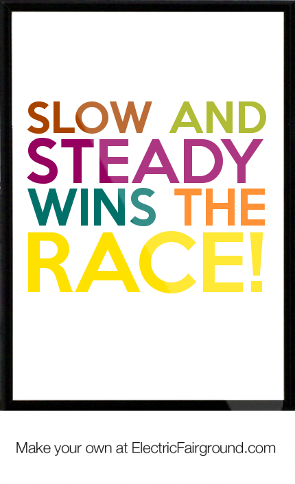 slow and steady wins the race slow and steady wins the race