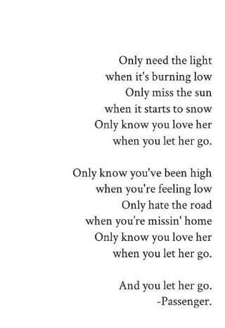 Let Her Go Lyrics English Only