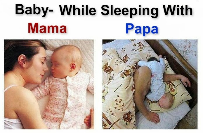 His baby is sleeping mama with he 
