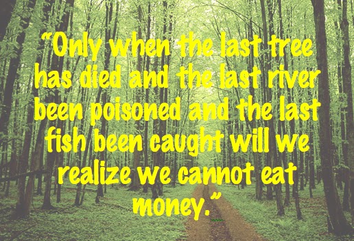 139548320 only when the last tree has died and the last river been poisoned and the first fish been caught will we realize we cannot eat money