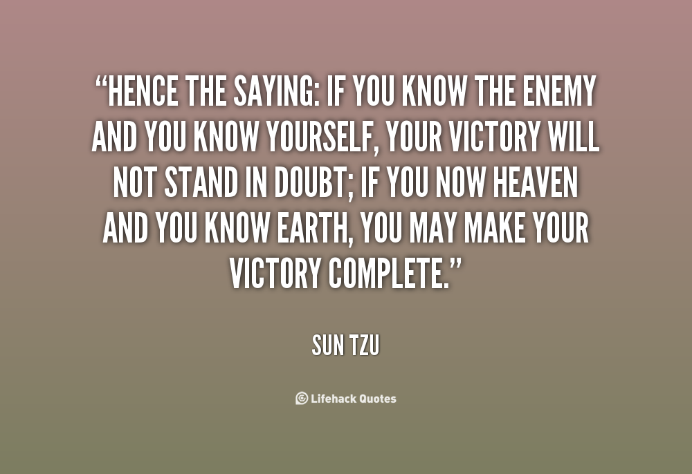 Know Yourself Sun Tzu Quotes. QuotesGram
