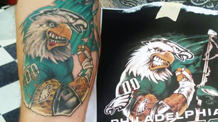 Action News on 6abc on Twitter This tattoo of the Philly Special is just  one of many Eagles tattoos that have been inked onto fans since the Birds  won the SuperBowl last