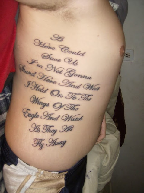 Script tattoo on ribs by... - Skin Machine Tattoo Studio | Facebook
