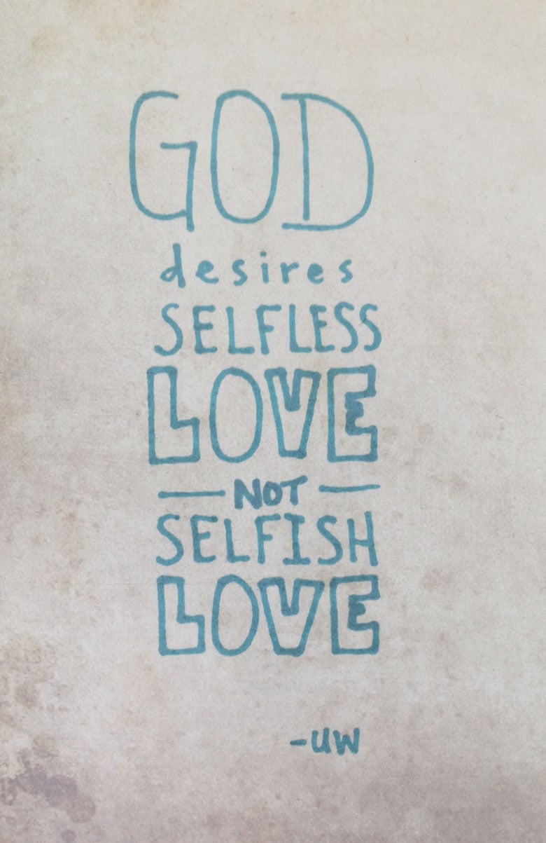 Selfish love meaning
