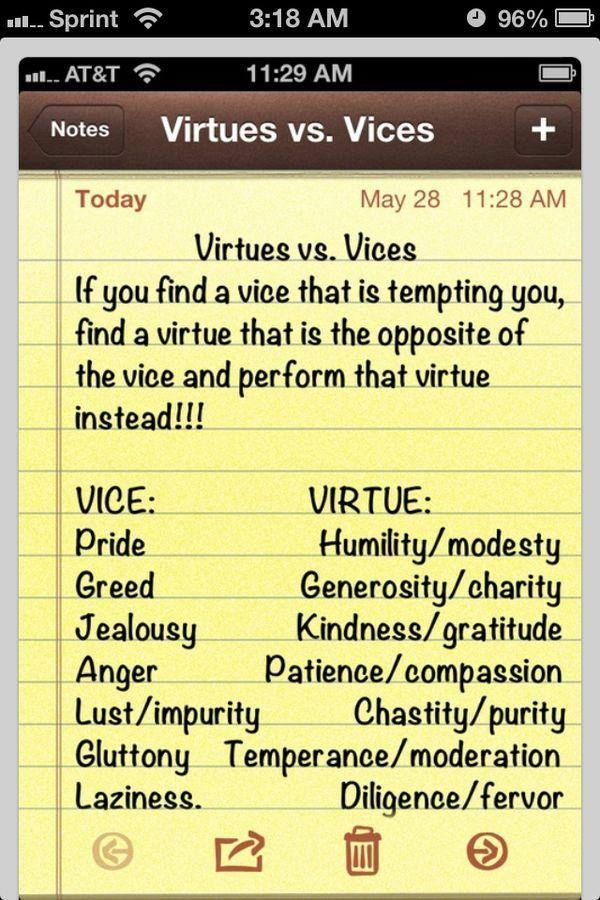 chart of virtues and vices catholic
