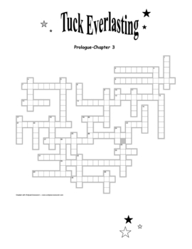 Tuck Everlasting: 6 Vocabulary Crosswords by Sections—Unique!