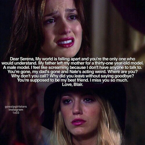 Blair And Serena Friendship Quotes Quotesgram