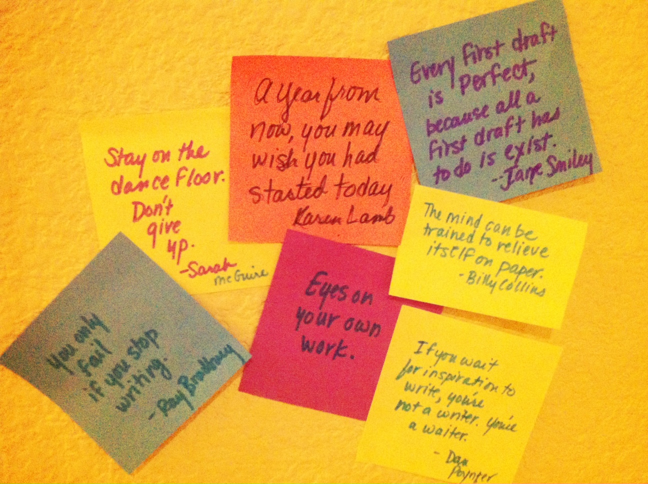 Inspirational Quotes On Sticky Notes QuotesGram