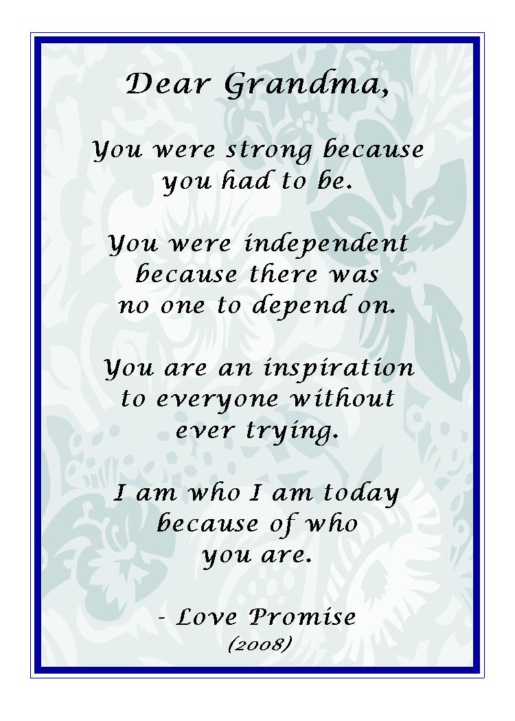 pic Poem I Love My Grandma Quotes we love you grandma quotes quotesgram