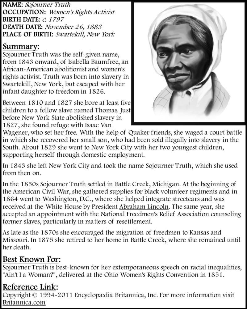 Sojourner Truth Quotes On Slavery. QuotesGram