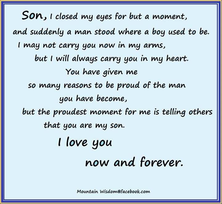 To My Son From Mom Quotes Proud Mom To Son Quotes. Quotesgram