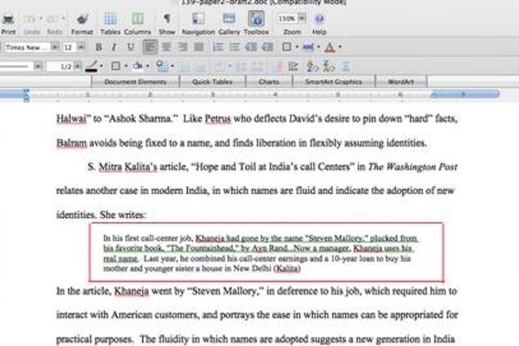 how to write a quote in an essay bible