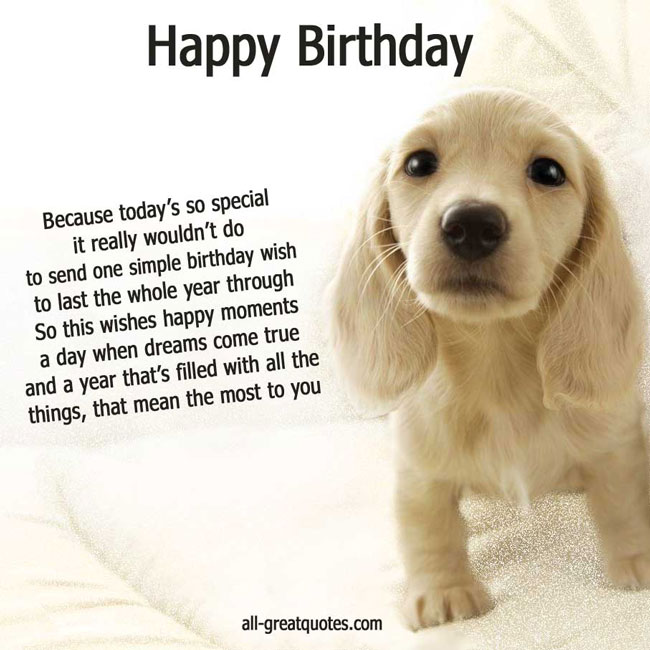 Happy Birthday Quotes From Dogs Quotesgram