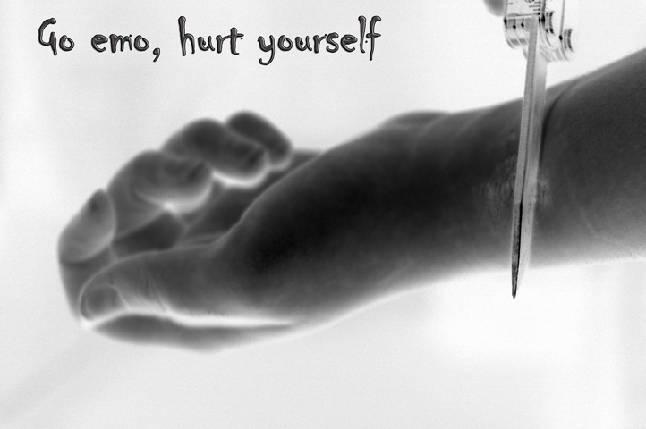 Hurt yourself. Hurt - hurting.