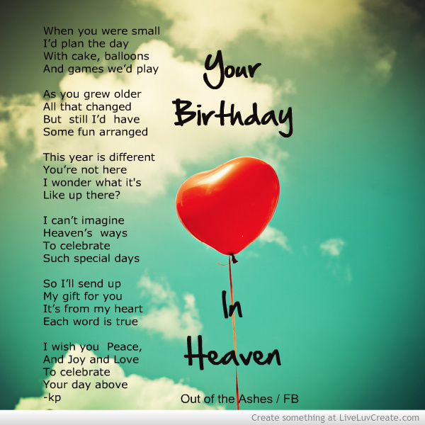 happy birthday in heaven friend poem