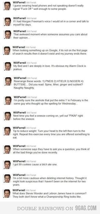 Will Ferrell Funny Twitter Quotes Quotesgram