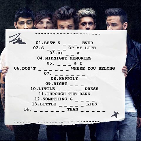 list of one direction songs midnight memories