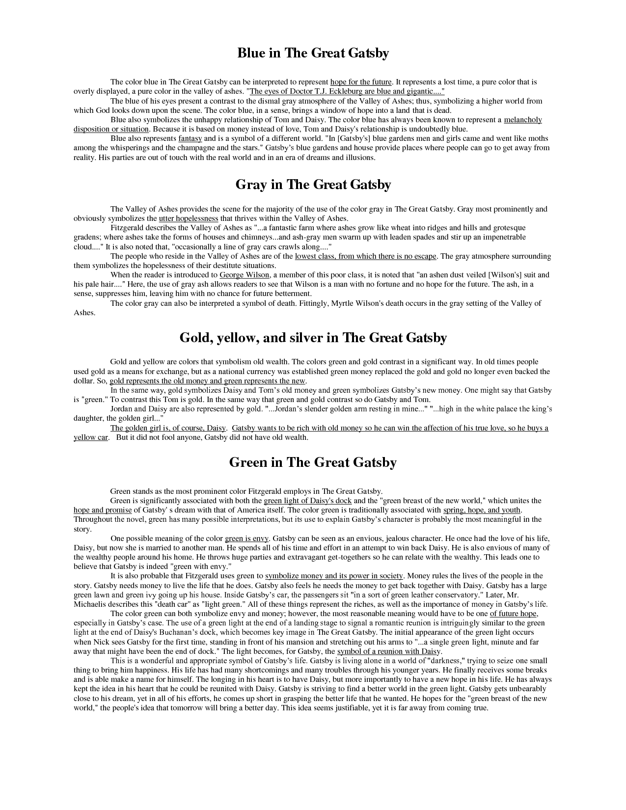 Great Gatsby Color Quotes. QuotesGram