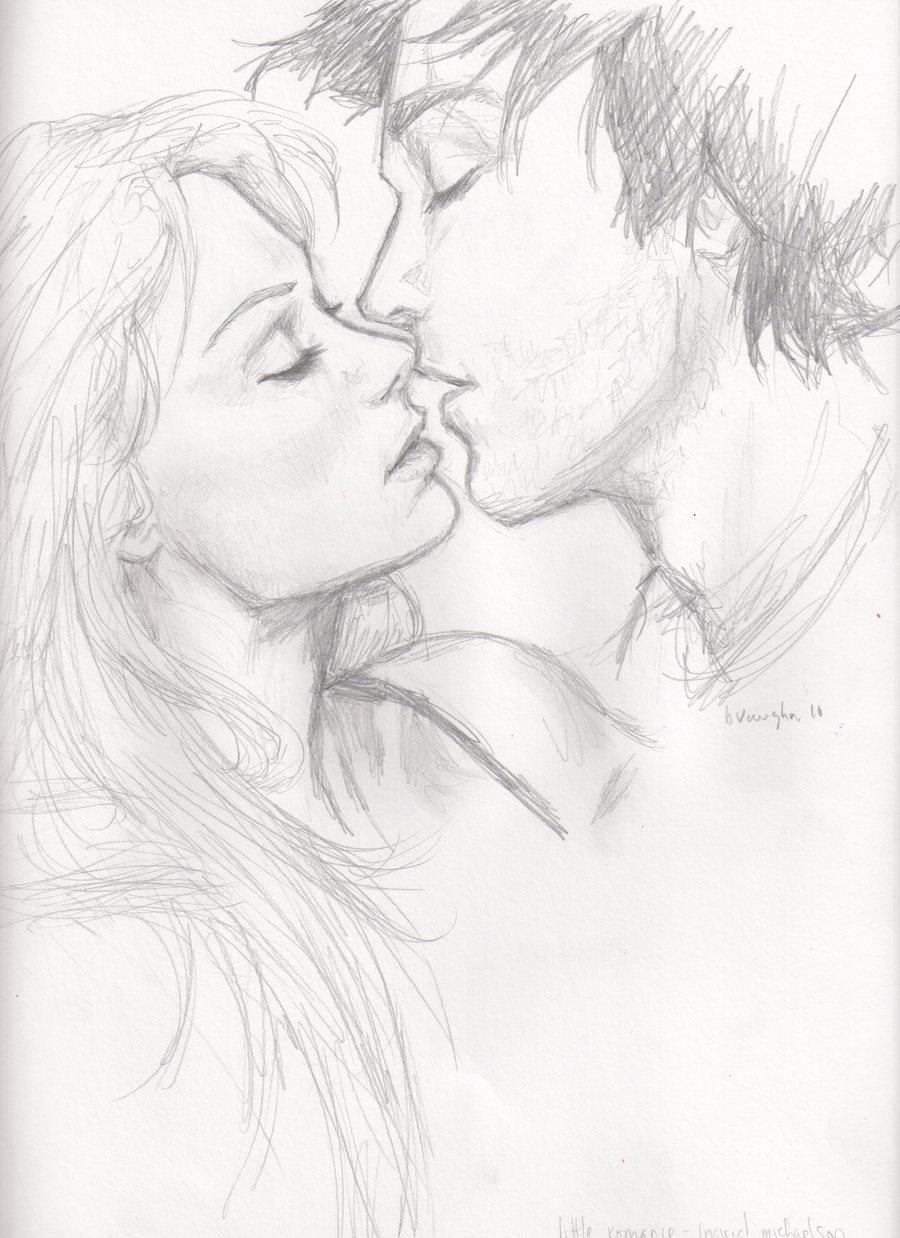 Sketches and Drawings : Romantic couple - Pencil drawing