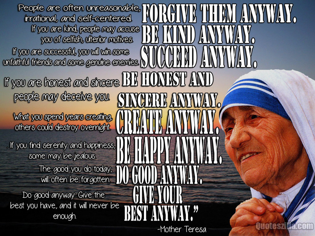 Self Centered Quotes Mother Theresa. QuotesGram