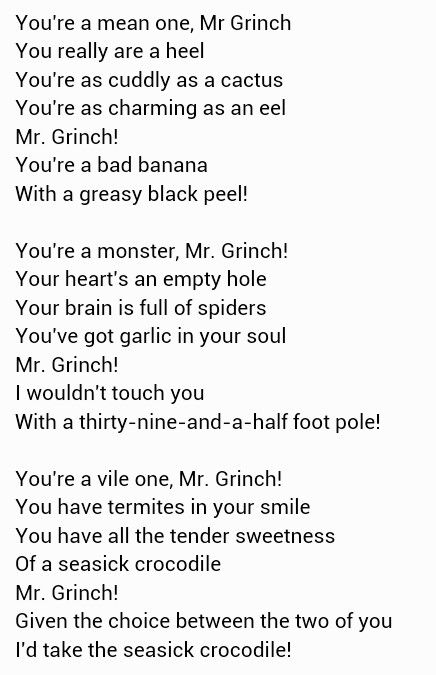 Lyric Quotes From The Grinch Christmas. QuotesGram