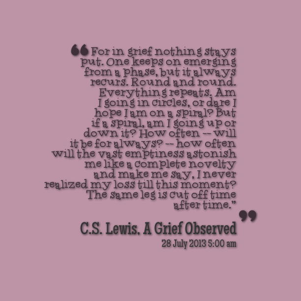 Cs Lewis Grief Quotes A Grief Observed Quotes. Quotesgram
