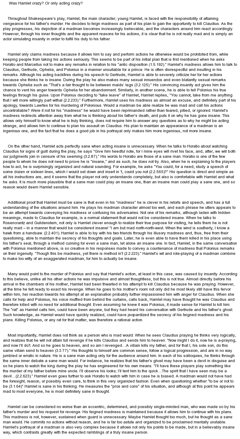 Hamlet Sane Quotes. QuotesGram