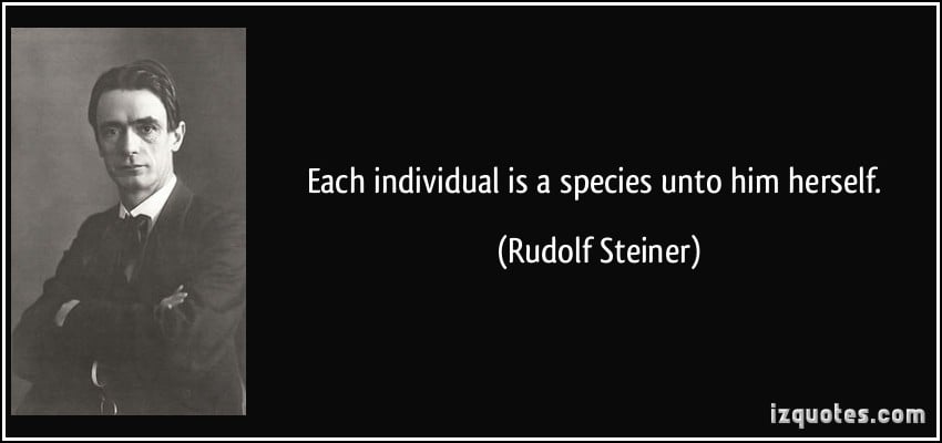 185836416 quote each individual is a species unto him herself rudolf steiner 269371