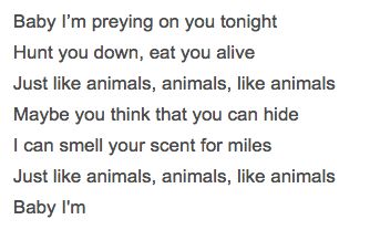 Download Animals Lyrics Maroon 5 PNG