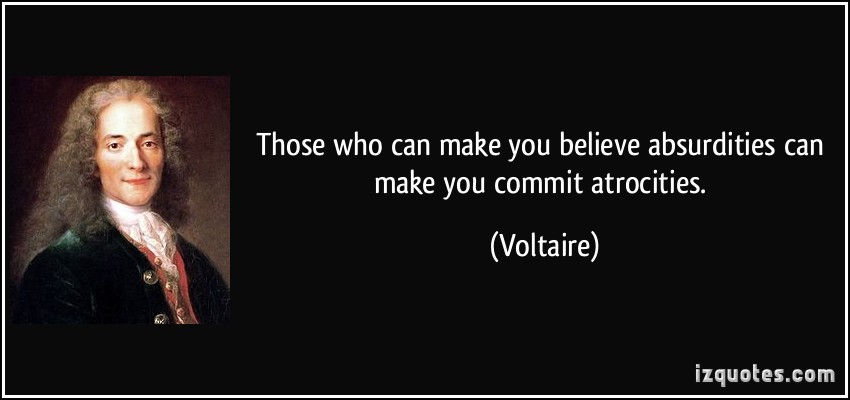 what beliefs and institutions did voltaire criticize in candide?