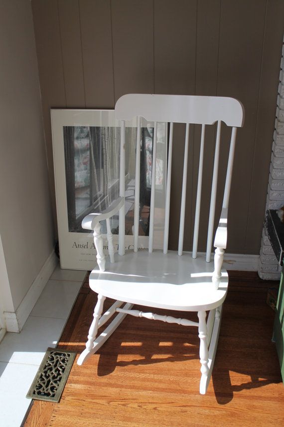 Rocking Chair And Pas Es, White Wooden Nursery Rocking Chair