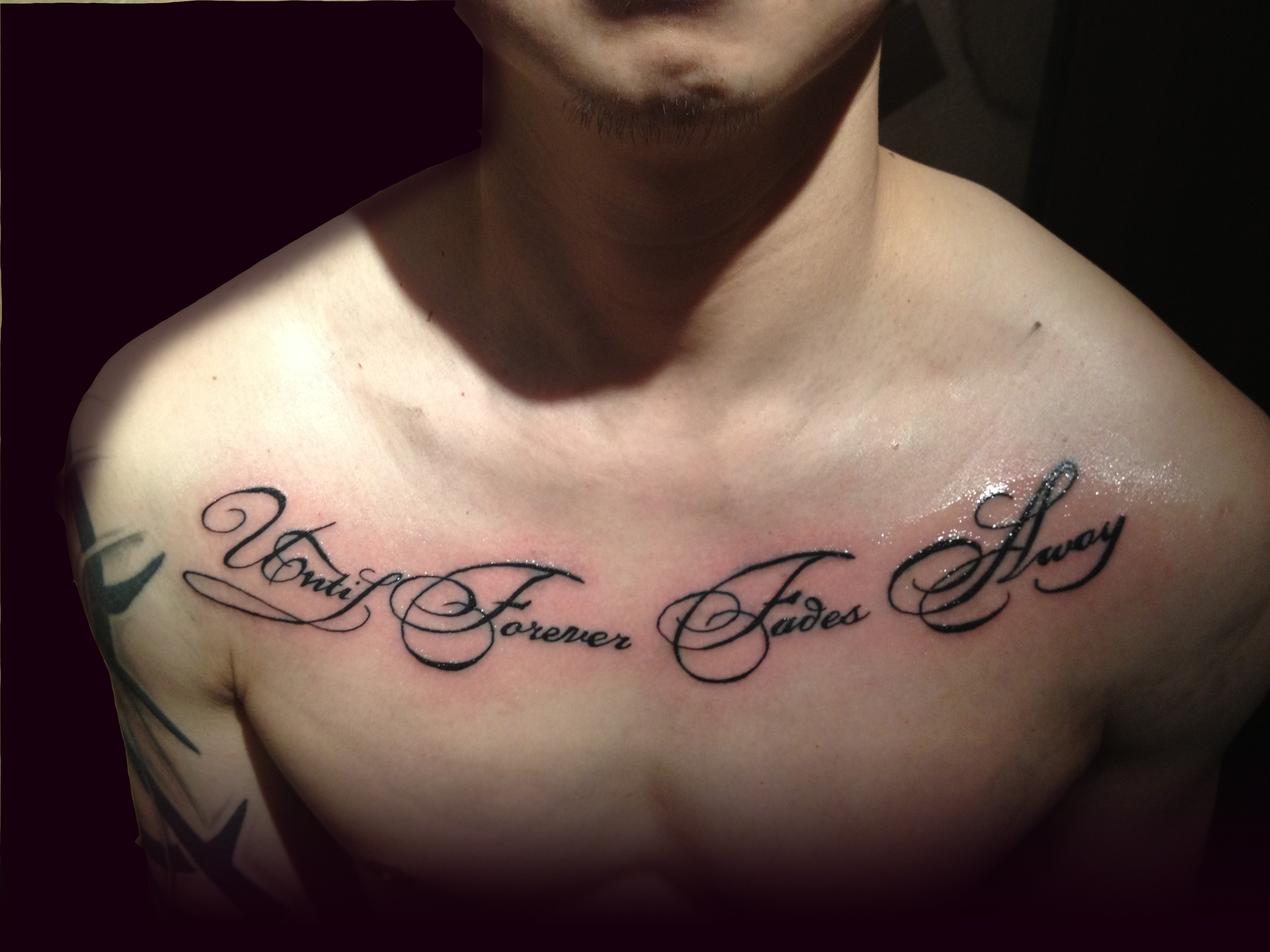 77 Amazing Chest Word Tattoo Ideas To Inspire You In 2023! - Outsons