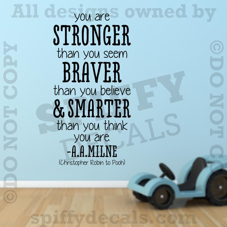 Wall Art Stickers Decal,Winnie the Pooh Nursery Smallest Things Quote AA Milne 