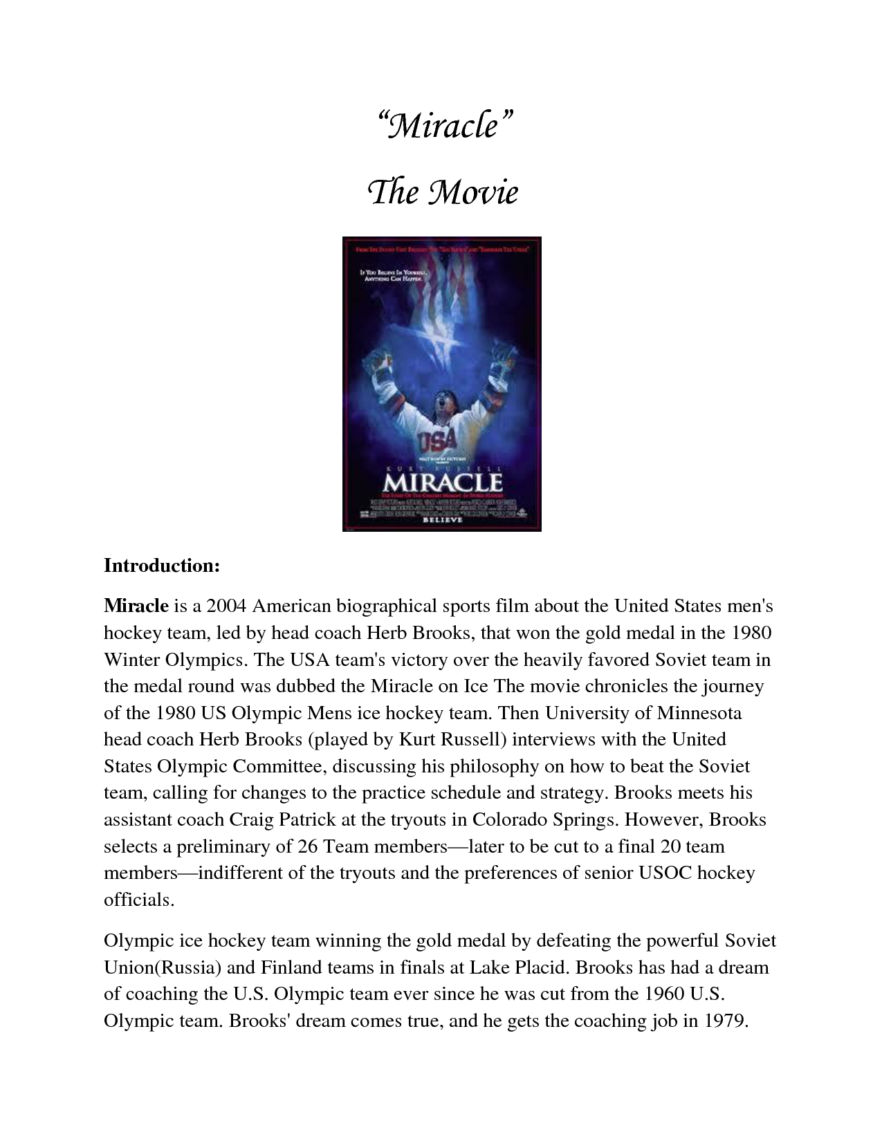 Miracle Hockey Movie Quotes. QuotesGram