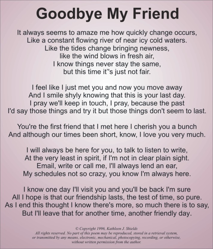 sad goodbye poems