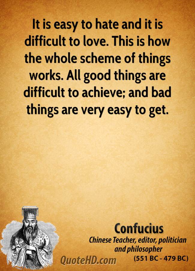 48117803 confucius philosopher it is easy to hate and it is difficult to love this is how