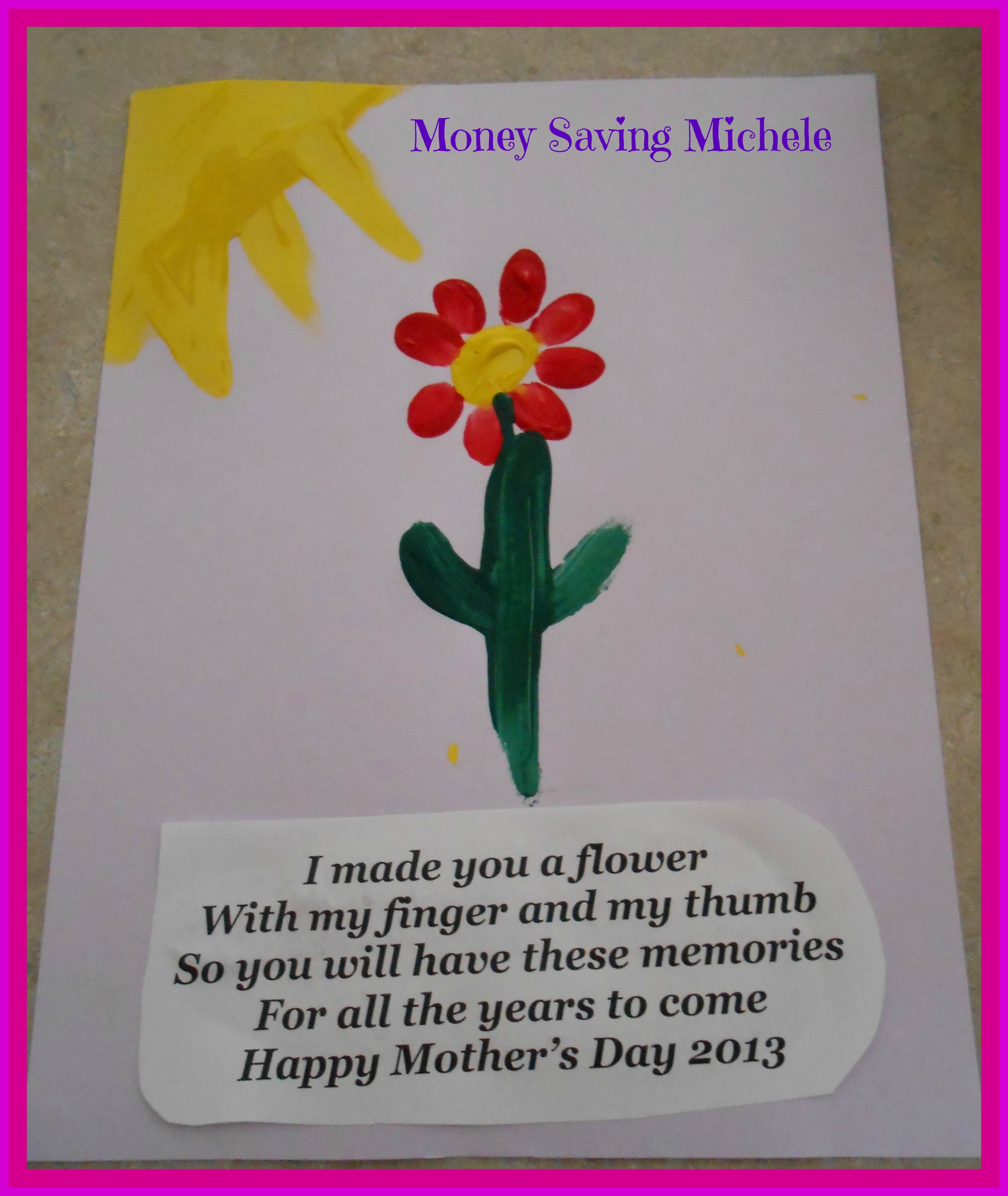 mother's day handprint flower poem