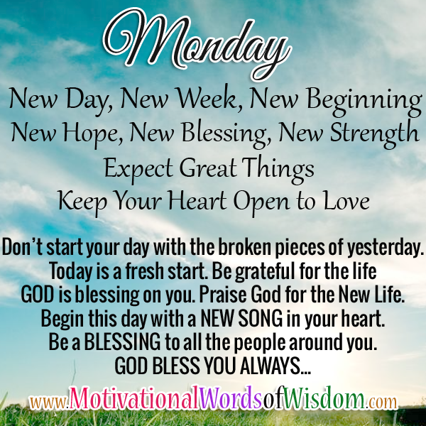 Positive Monday Blessings Quotes Beautiful Monday Evening Quotes. Quotesgram