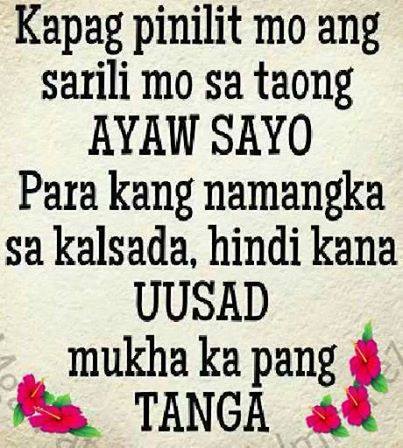 Tagalog Quotes Para Sa Mga Insecure. QuotesGram