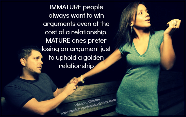 A relationship about in quotes being mature Being Matures
