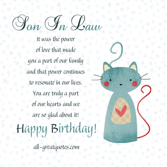 Happy Birthday Son In Law Quotes QuotesGram