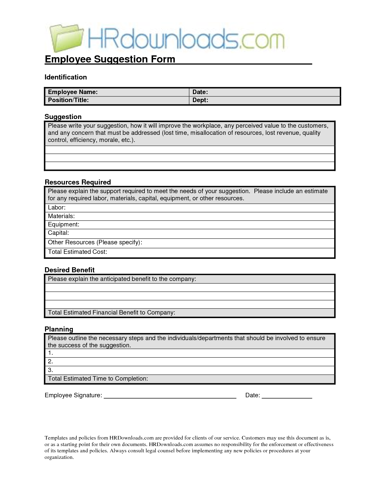 Employee Suggestion Quotes. QuotesGram With Regard To Word Employee Suggestion Form Template