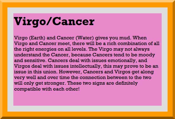 Cancer match virgo love Virgo and