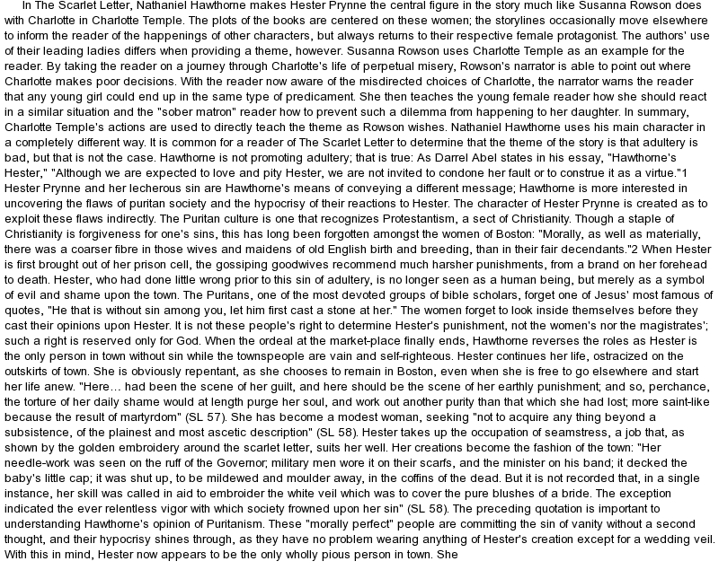 Scarlet letter evil essay