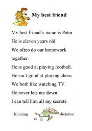 write a short paragraph about your best friend
