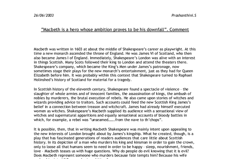 Macbeth essay quotes