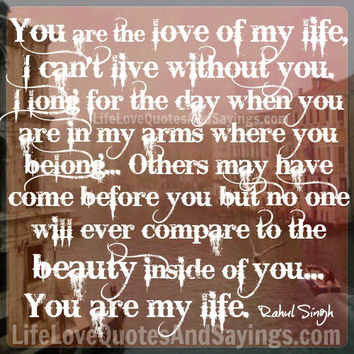 You Are The Love Of My Life Quotes. QuotesGram