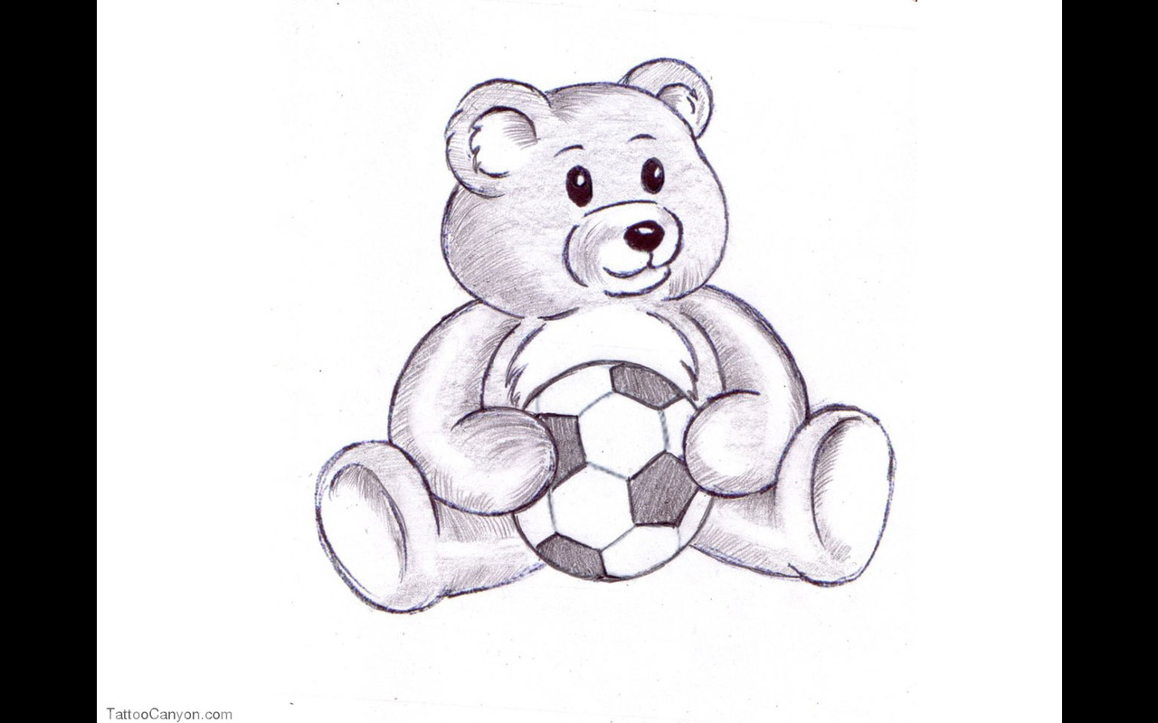 simple teddy bear tattoo design  Clip Art Library