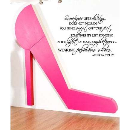 Pink High Heel Shoes With Funny Saying, When I Am Feeling A Little Low, I  Put On My Favorite High Heels. Stock Photo, Picture and Royalty Free Image.  Image 60106259.